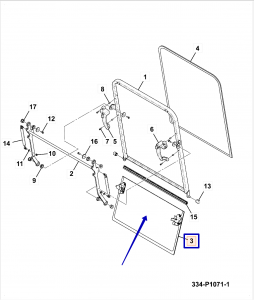 Стекло лобовое нижнее JCB (Original) 334/P0606 Стекло лобовое нижнее JCB (Original) 334/P0606