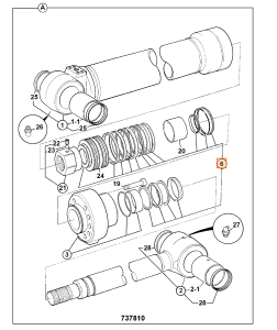 Ремкомплект гидроцилиндра подъема стрелы JCB (OEM) 903/20903
