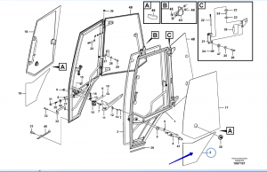 Стекло двери правое нижнее (BL61b/BL71b) VOE15073573