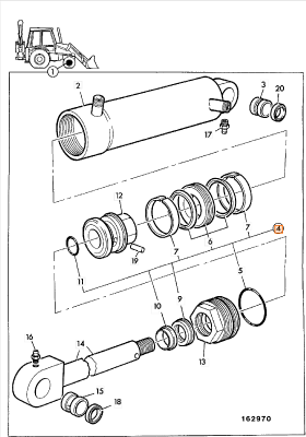 Ремкомплект гидроцилиндра JCB (OEM) 991/00081P