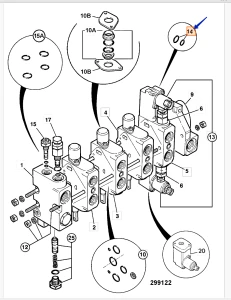 Ремкомплект секции гидрораспределителя JCB (Original) 25/401416